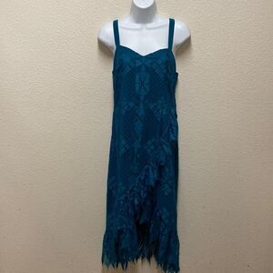 foxiedox Teal High-Low Slip Dress